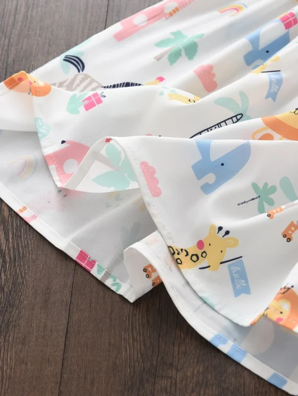 Vestido de niña con volantes y estampado de gráficos - Imagen 2