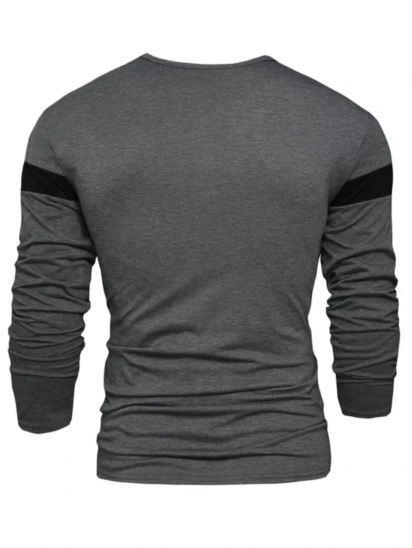 Camiseta casual de manga larga con paneles de contraste - Imagen 2