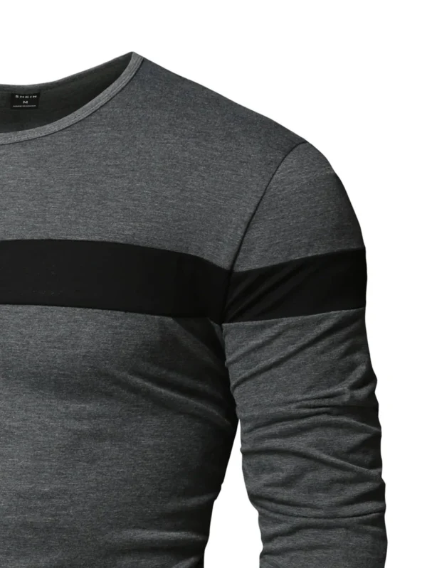 Camiseta casual de manga larga con paneles de contraste - Imagen 3