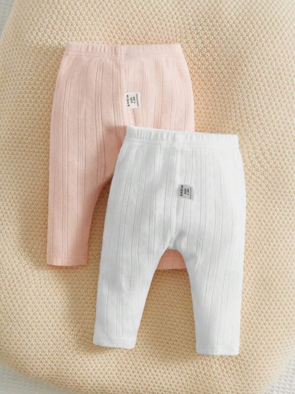 Pantalones cómodos de unicolor para niña bebé - Imagen 3