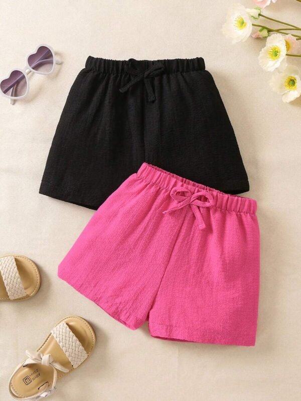 Shorts Con Lazo Delantero Para Niña