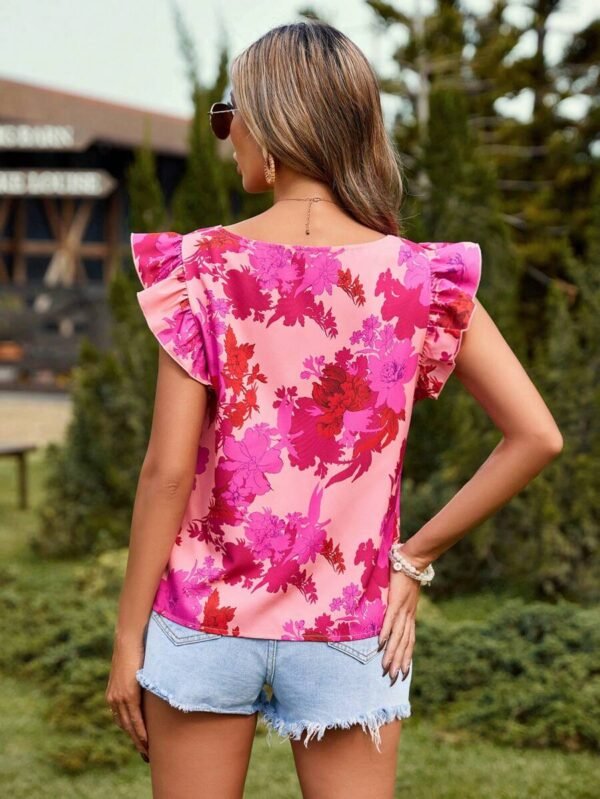 Blusa de verano para mujer con cuello cuadrado - Imagen 2