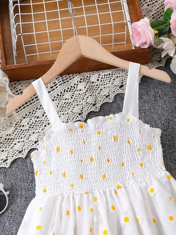 Vestido De Tirantes Con Panel De Volantes Para Chicas - Imagen 3