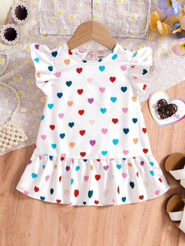 Vestido Para Bebé Niña Con Manga De Volantes