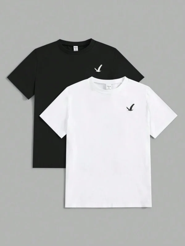 Camiseta manga corta con bordado para adolescentes
