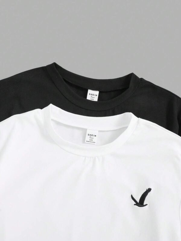 Camiseta manga corta con bordado para adolescentes - Imagen 2
