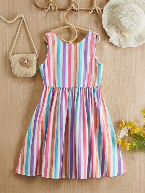 Vestido sin mangas de verano de primavera casual de chica - Imagen 3