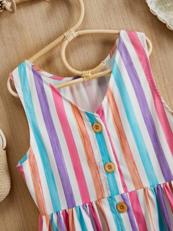 Vestido sin mangas de verano de primavera casual de chica - Imagen 2
