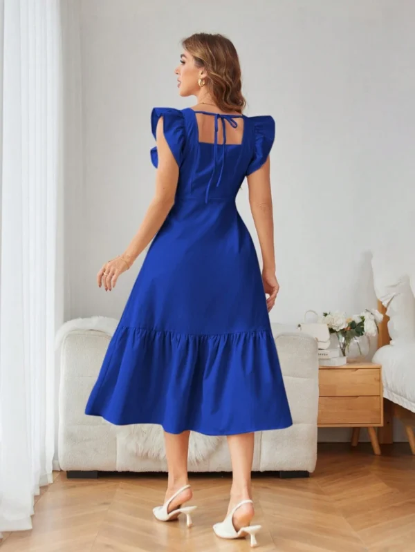 Vestido sin mangas de unicolor simple para uso diario - Imagen 2