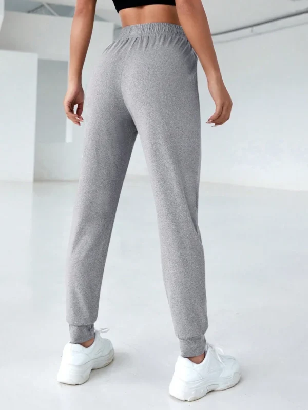 Pantalones de chándal con cintura elástica de cordón casual - Imagen 3