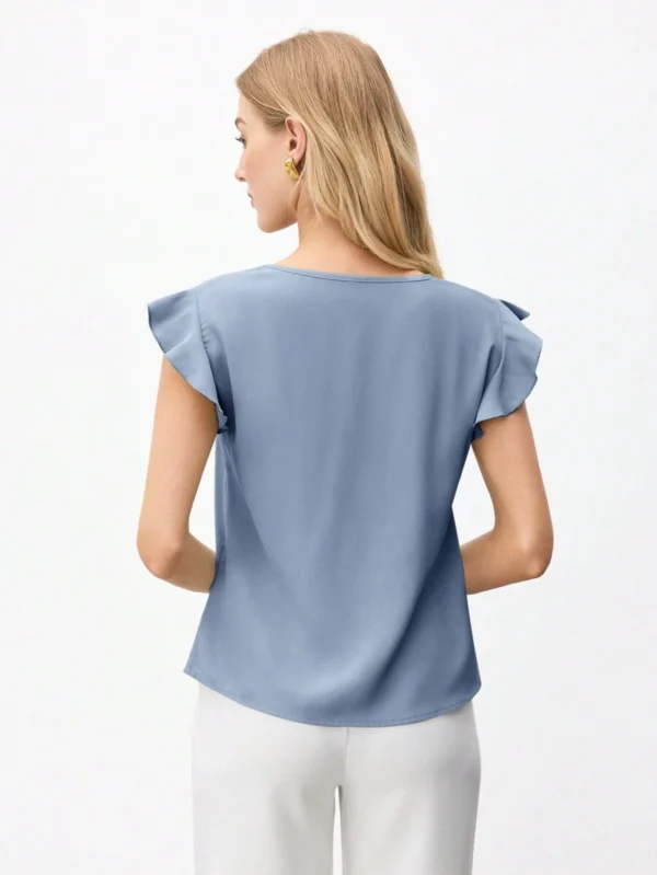 Blusa casual minimalista de manga corta de mujer - Imagen 2