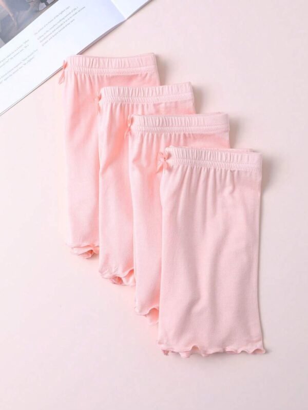 4 piezas Shorts de seguridad de niña con lazo y volantes - Imagen 3