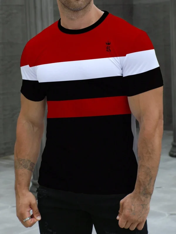 Camiseta de manga corta sencilla y casual para hombres - Imagen 2