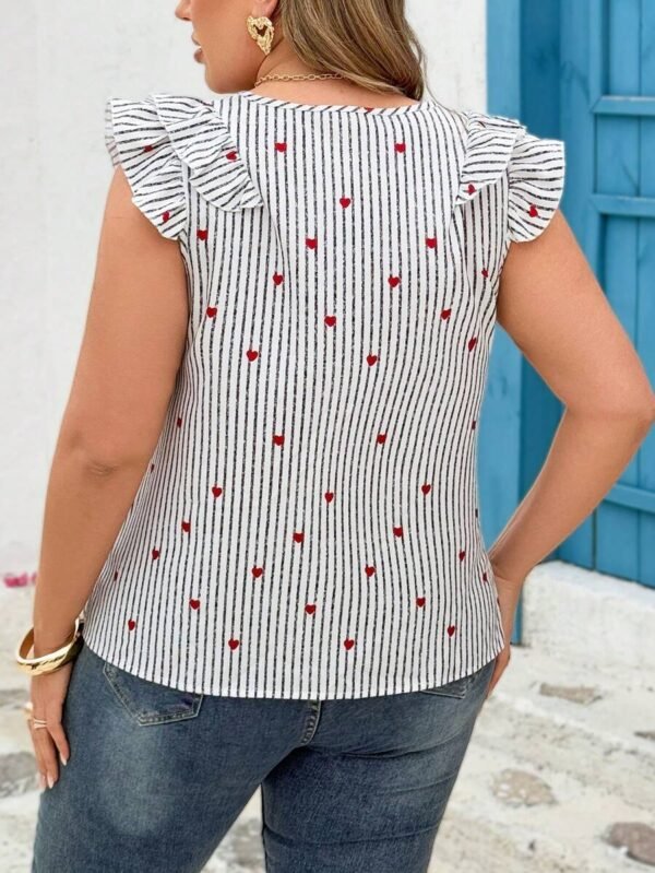 Blusa con estampado de corazones a rayas - Imagen 3