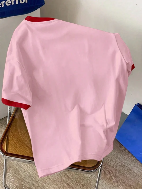 Camiseta casual de manga corta con cuello redondo - Imagen 3