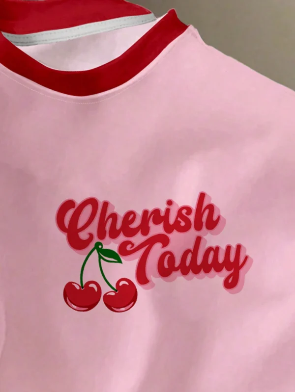 Camiseta casual de manga corta con cuello redondo - Imagen 2
