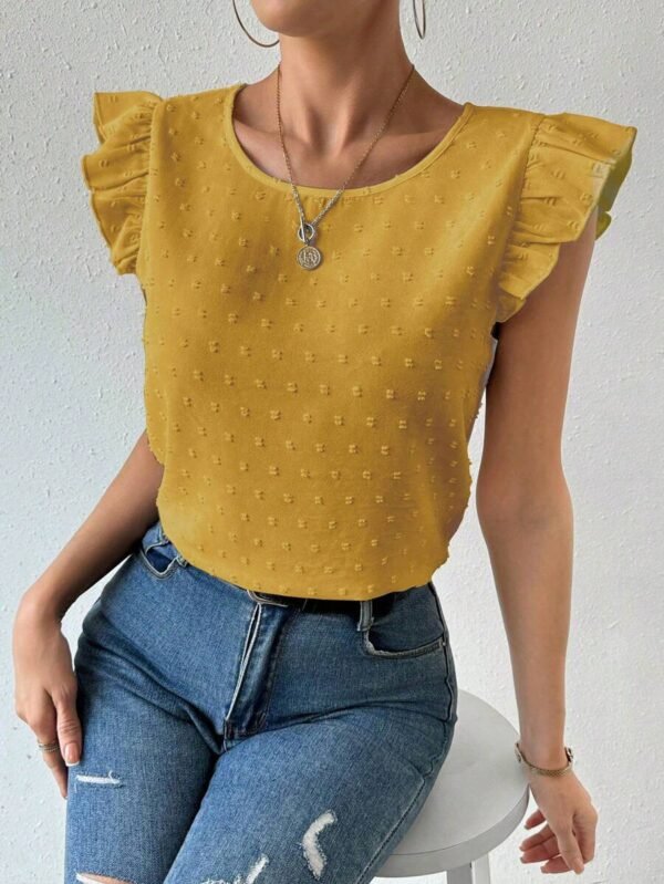 Blusa cuello redondo y mangas de mariposa - Imagen 2