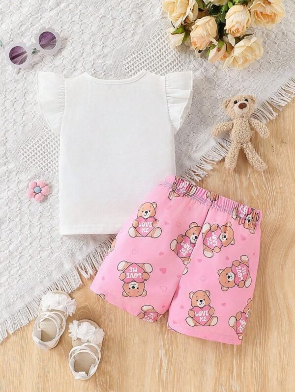 Conjunto de verano para bebé niña con estampado de abeja - Imagen 4