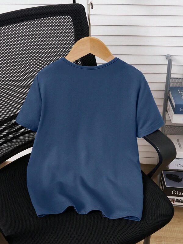 Camiseta casual de cuello redondo y manga corta con estampado - Imagen 2