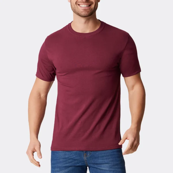 Playera cuello redondo vino de Caballero