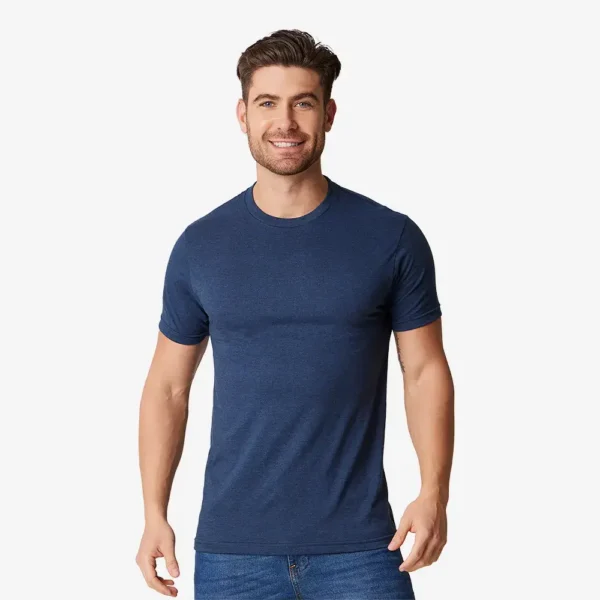 Playera london cuello redondo hombre azul rey jaspe