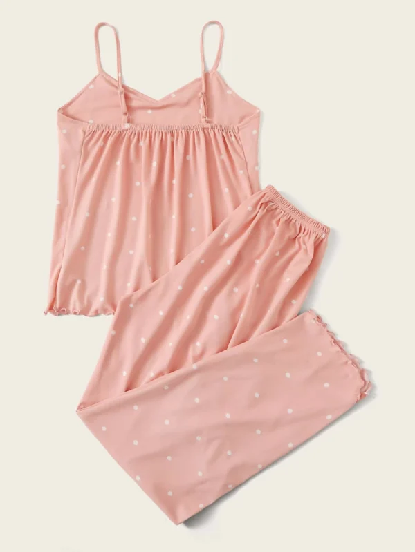 Conjunto de pijama con ribete de lechuga y estampado - Imagen 3