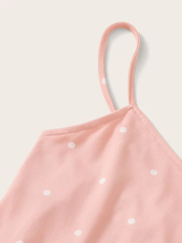 Conjunto de pijama con ribete de lechuga y estampado - Imagen 2