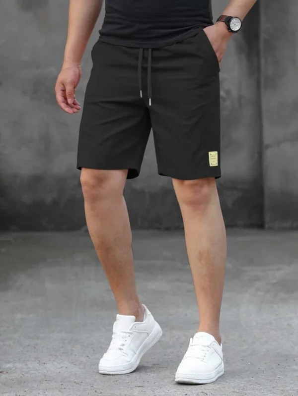 Shorts Cortos De Cintura Con Cordón Para Hombre