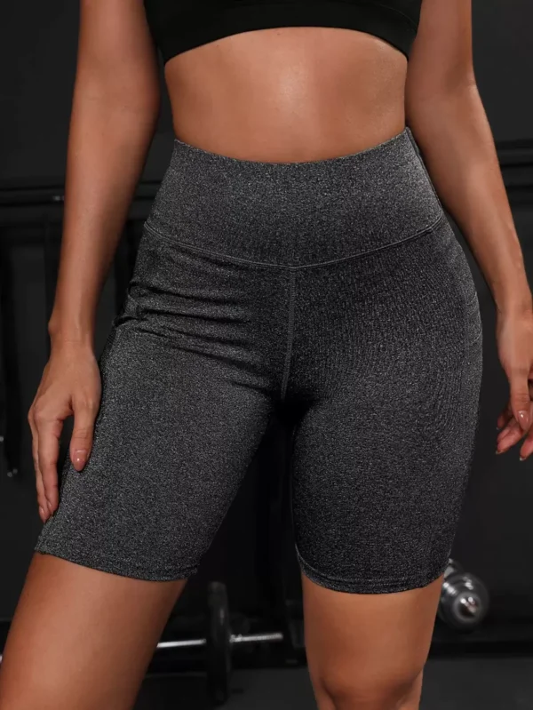 Shorts biker unicolor con bolsillo para teléfono - Imagen 2
