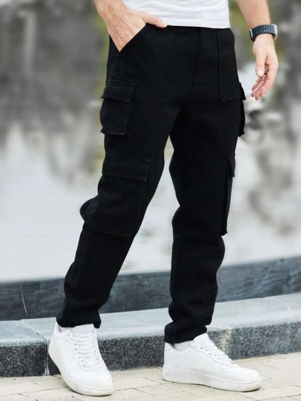 Pantalones cargo para hombres con bolsillo con solapa lateral,