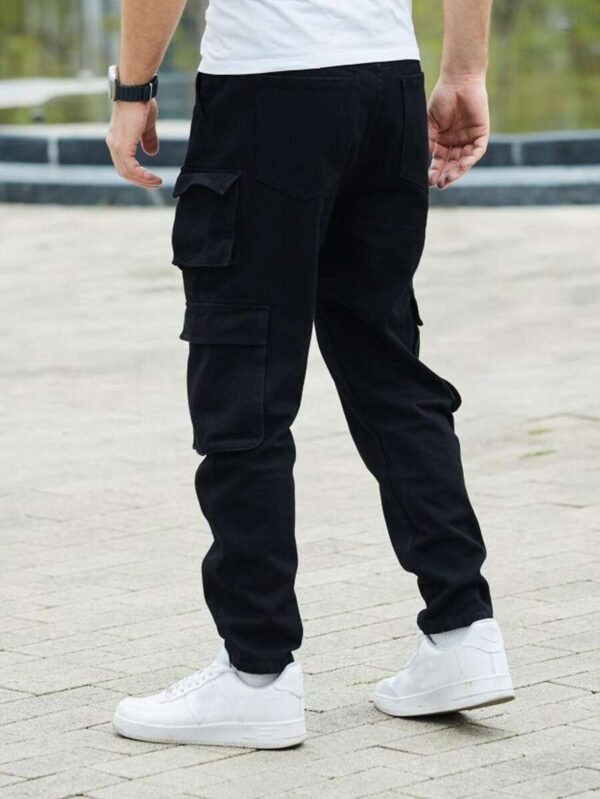 Pantalones cargo para hombres con bolsillo con solapa lateral, - Imagen 2