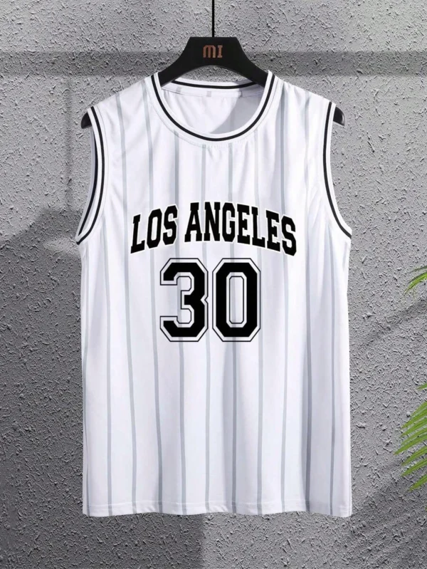 Camiseta sin mangas sin mangas con gráfico de letras