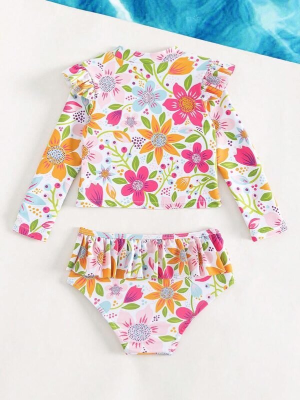 Ropa de playa de verano para niña bebé con cuello alto - Imagen 3