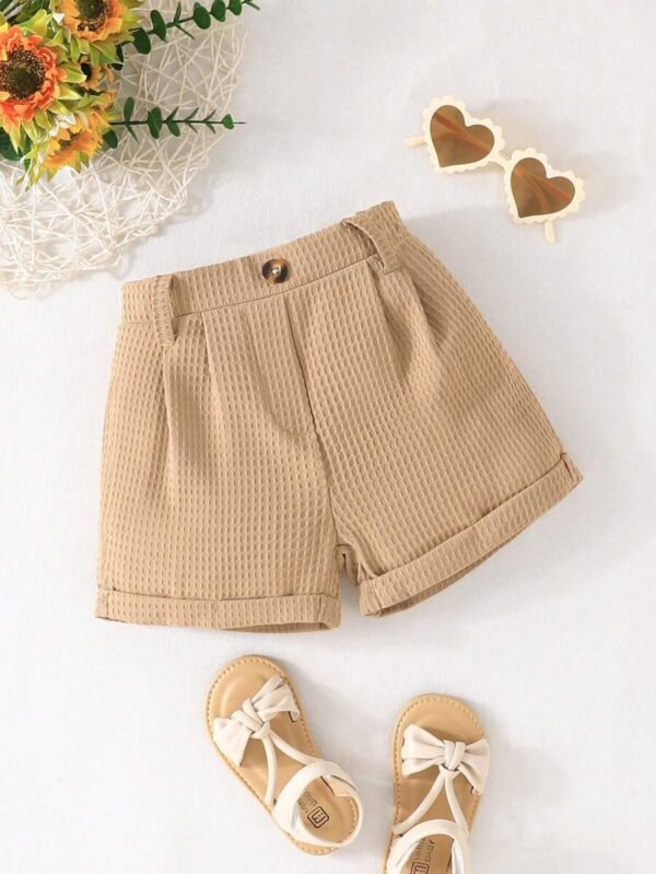 Shorts versátiles para uso diario con cierre de botón para niña