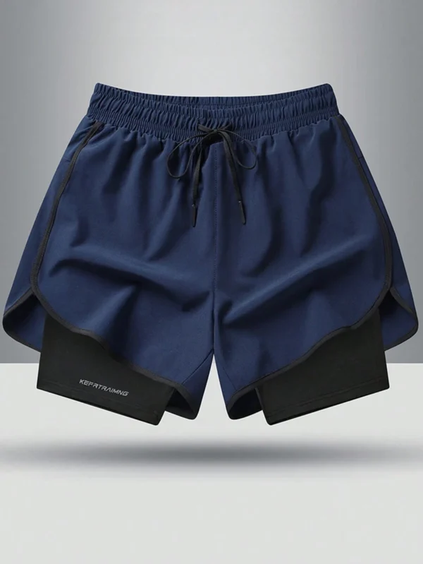 Pantalones cortos deportivos de cintura con cordón para hombre