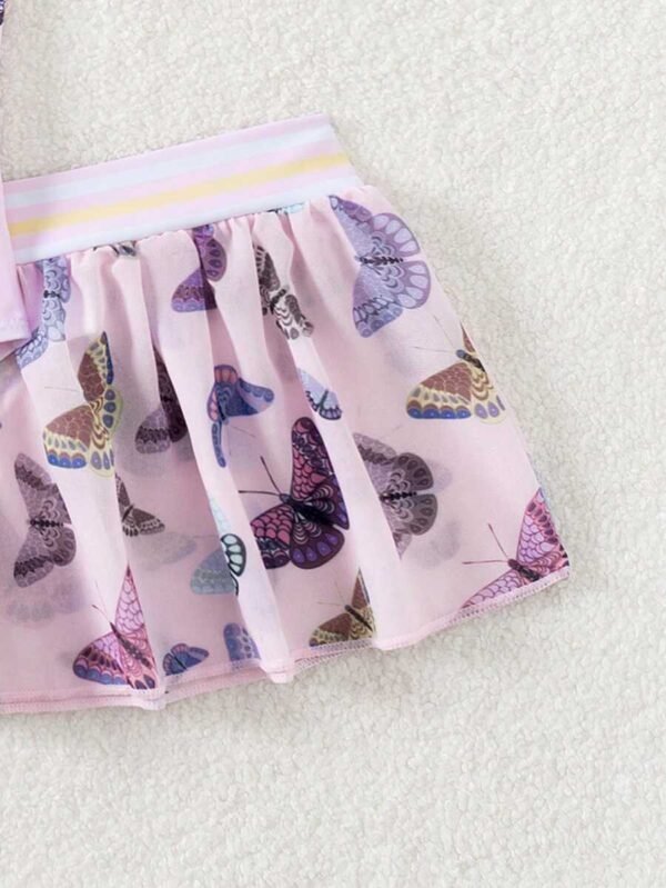 Traje de baño de un solo hombro con estampado para niñas bebés - Imagen 2