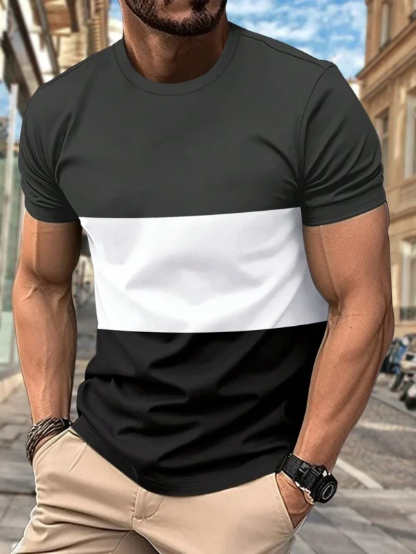 Camiseta de cuello redondo de manga corta para hombre