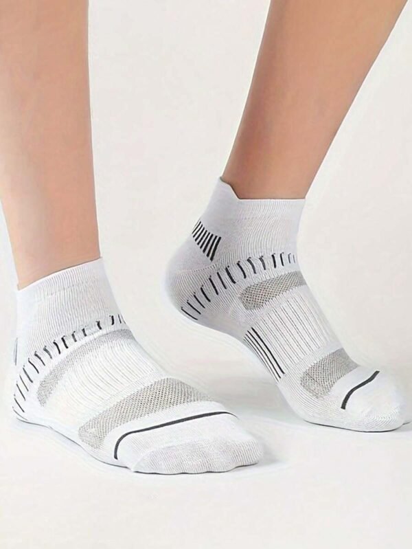 6 pares de calcetines deportivos acolchados para hombre blanco, negro y gris