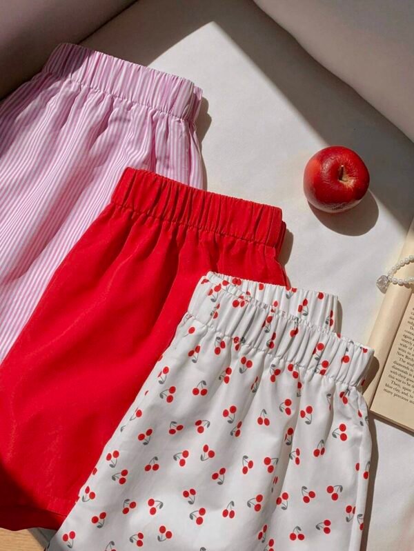Pantalones cortos casuales sueltos con cintura elástica para mujer - Imagen 2