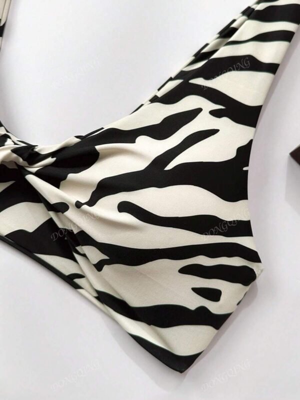 Conjunto de bikini de 2 piezas con estampado aleatorio para mujeres - Imagen 2