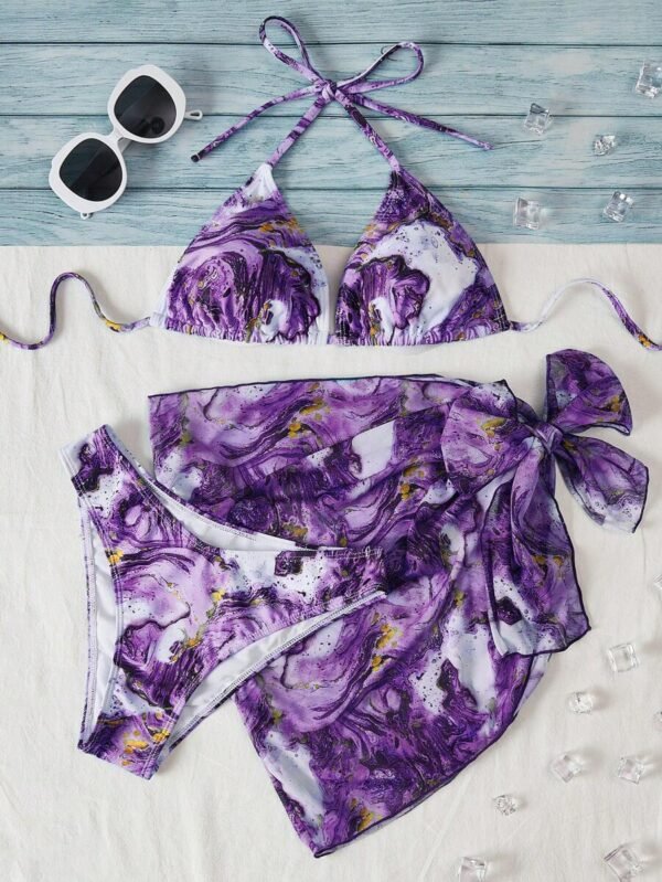Bikini de estampado de mármol para verano