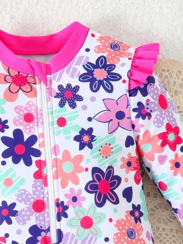 Traje de baño estampado de una sola pieza para niñas bebés - Imagen 2
