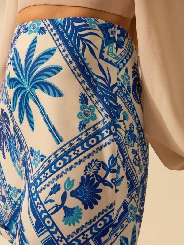 Shorts cortos de mujer con estampado tropical bohemio de flores - Imagen 2