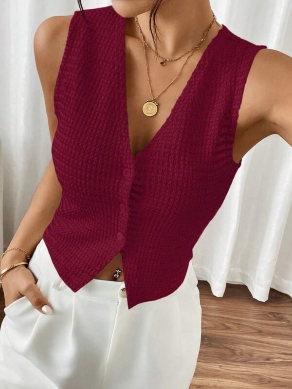 Top de tirantes lisa, casual y de moda para mujer - Imagen 2