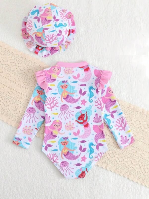 Traje de baño de una pieza con estampado de sirena - Imagen 3
