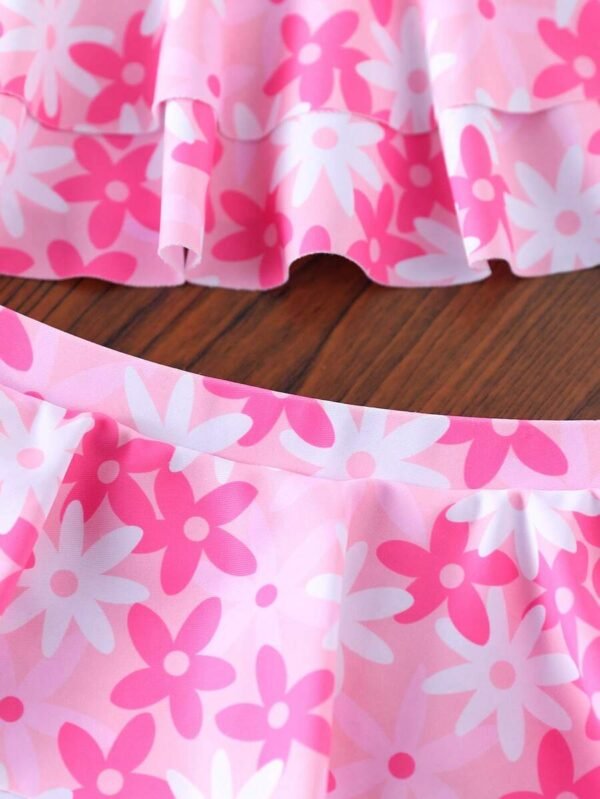 Conjunto de traje de baño con estampado floral para niñas bebés niñas - Imagen 2