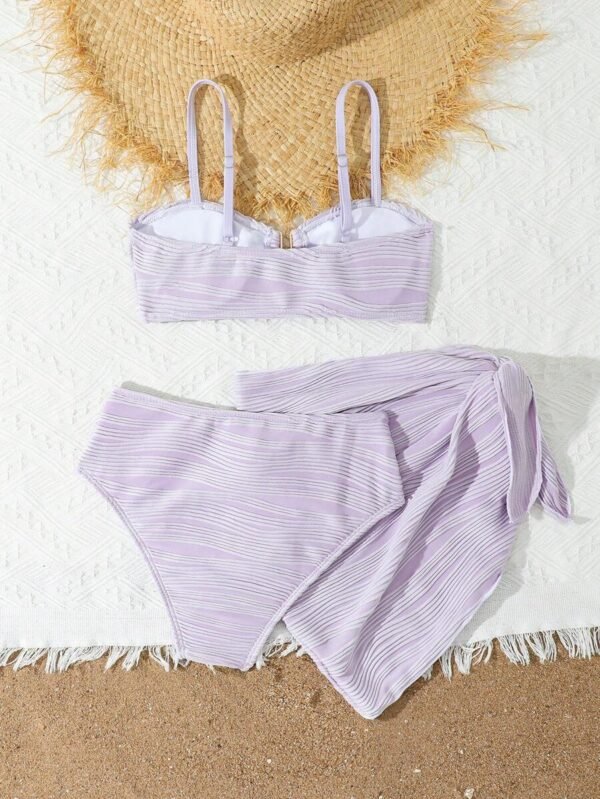 Conjunto de bikini de 3 piezas con textura para adolescentes - Imagen 3