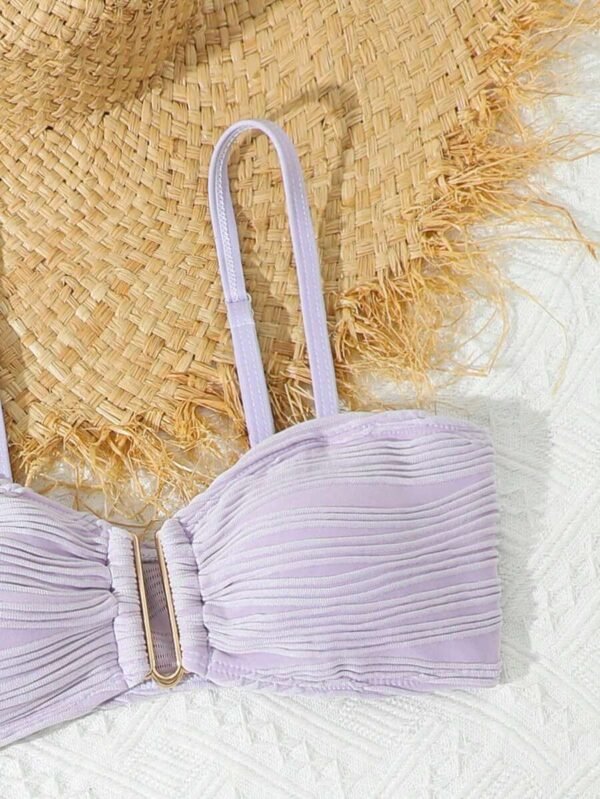 Conjunto de bikini de 3 piezas con textura para adolescentes - Imagen 2