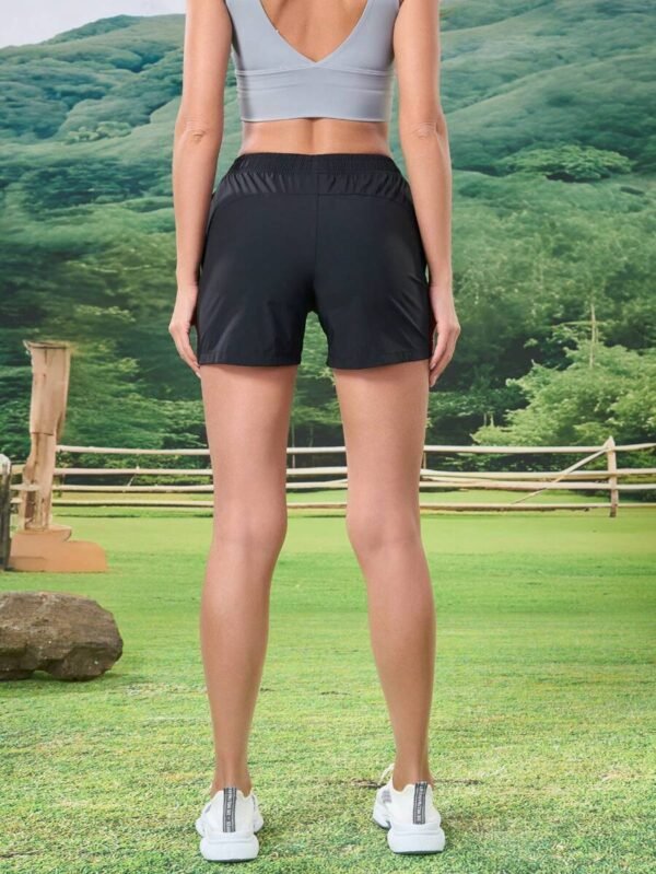 Pantalones cortos deportivos transpirables con estampado de letras - Imagen 2