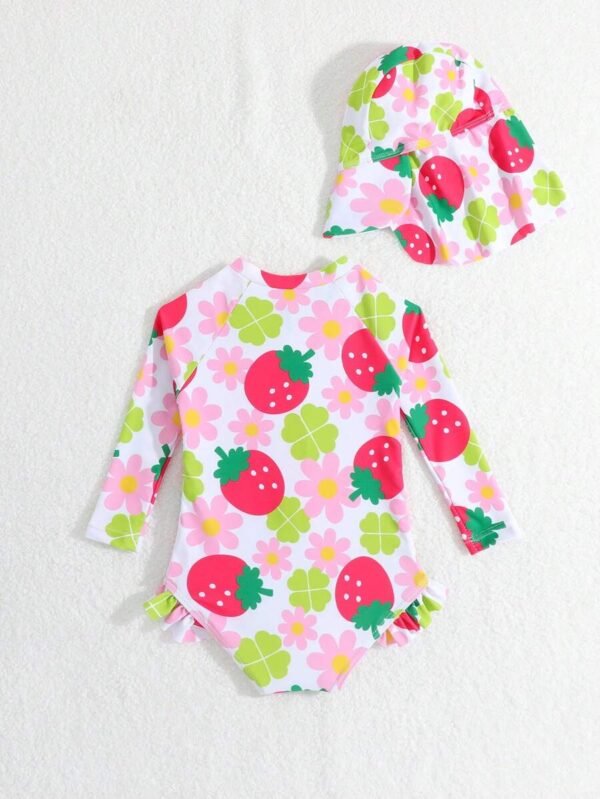 Traje de baño una pieza para bebas con estampados aleatorios - Imagen 3